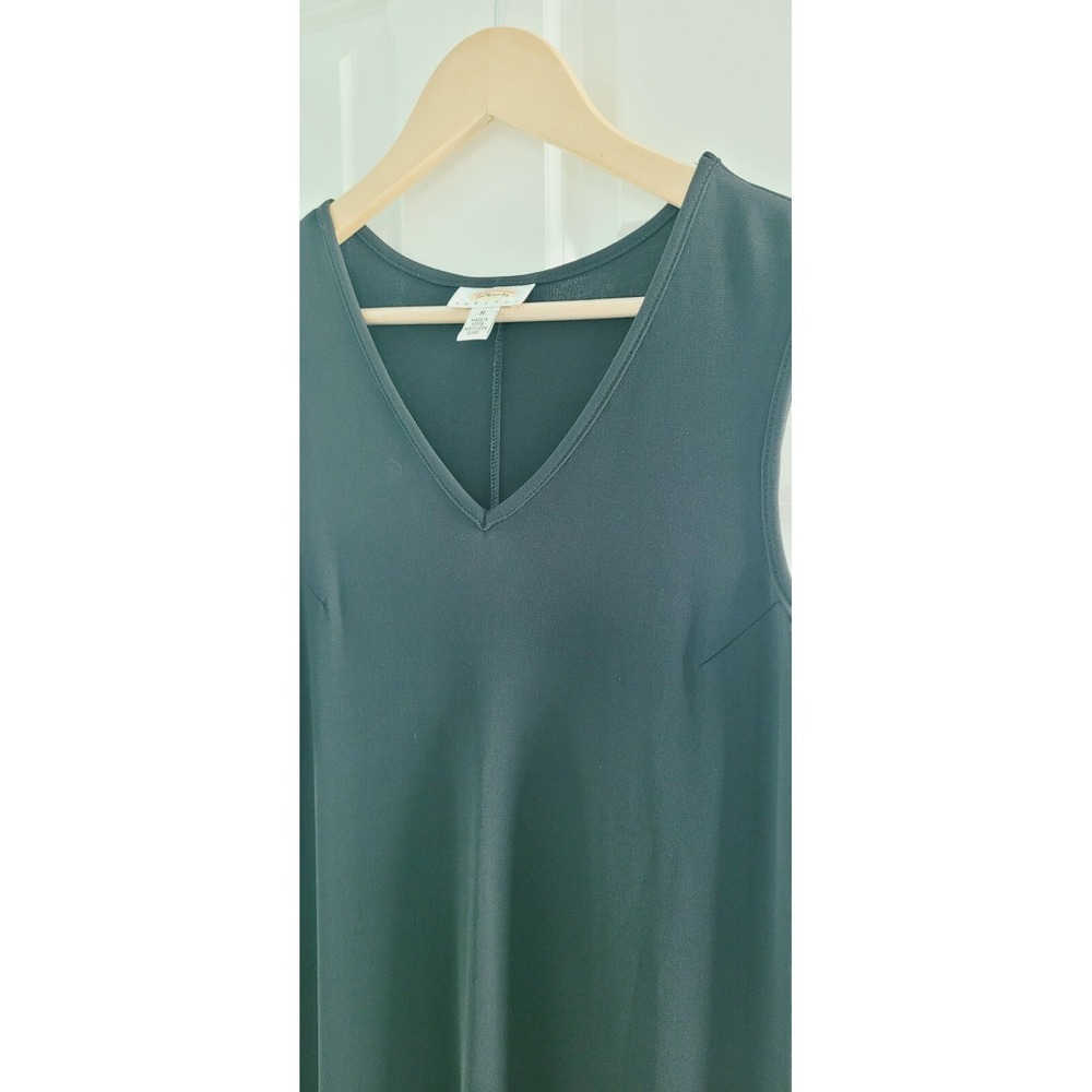 Vintage Talbots Women's Black Classic V neck Maxi Dress Size‎ M - Picture 2 of 9